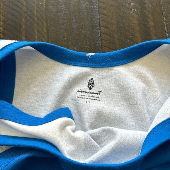 NWOT Free People Basic Tank Varsity Blue Color Black Cotton Green Movement Gym - Picture 5 of 11